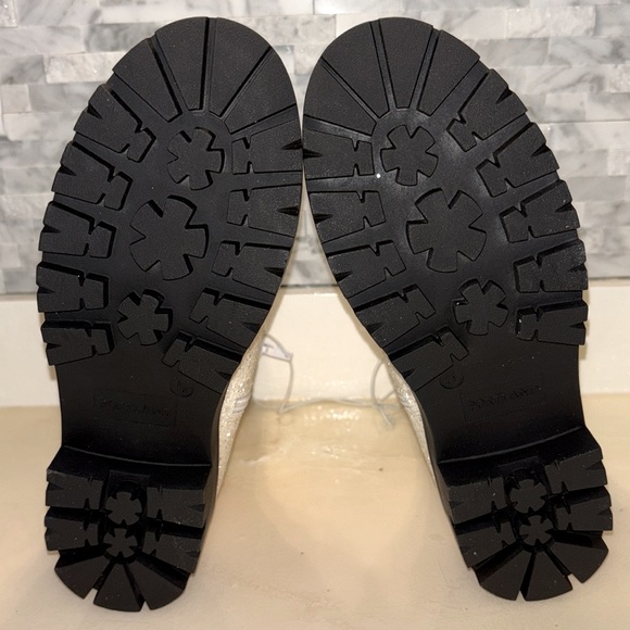 🆕 Portland Boot Co. Rare White Glitter Girls 5/Womens 7 Side-Zip Combat Boots - Picture 7 of 14